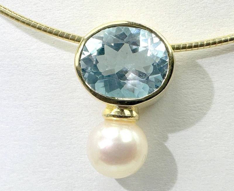 Anhänger Topas Mit Perle Gold 925 Silber Anhänger Topas Mit Perle Gold 925 Silber von SteinzauberShop