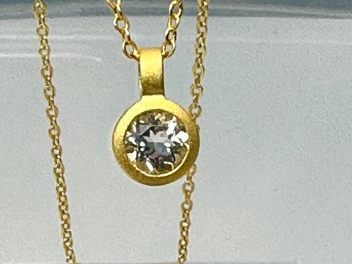 Anhänger Topas Weiß Hart-Gold Auflage Glänzend Oder Matt 925 Silber Anhänger Topas Weiß Hart-Gold Auflage Glänzend Oder Matt 925 Silber von SteinzauberShop