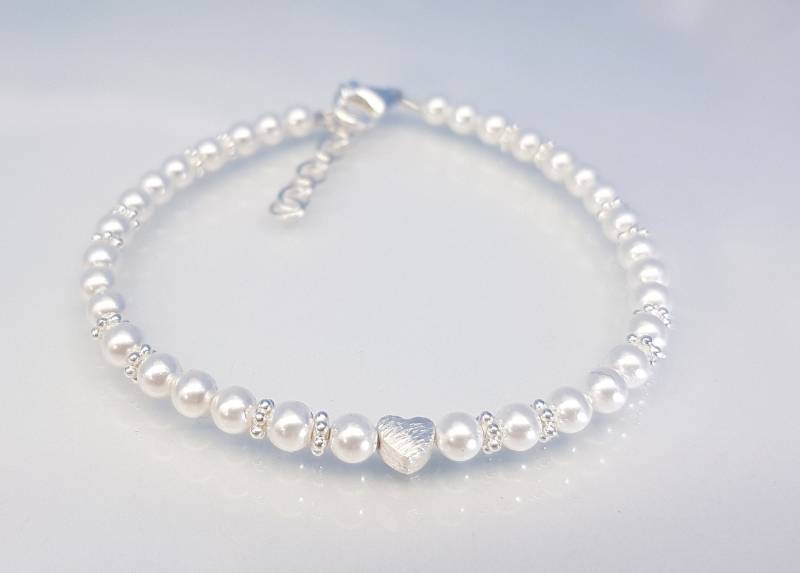 Armband Echte Perle Silber von SteinzauberShop