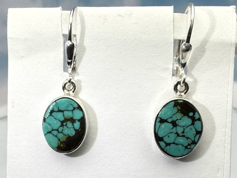Ohrringe Echter Türkis 925 Silber von SteinzauberShop
