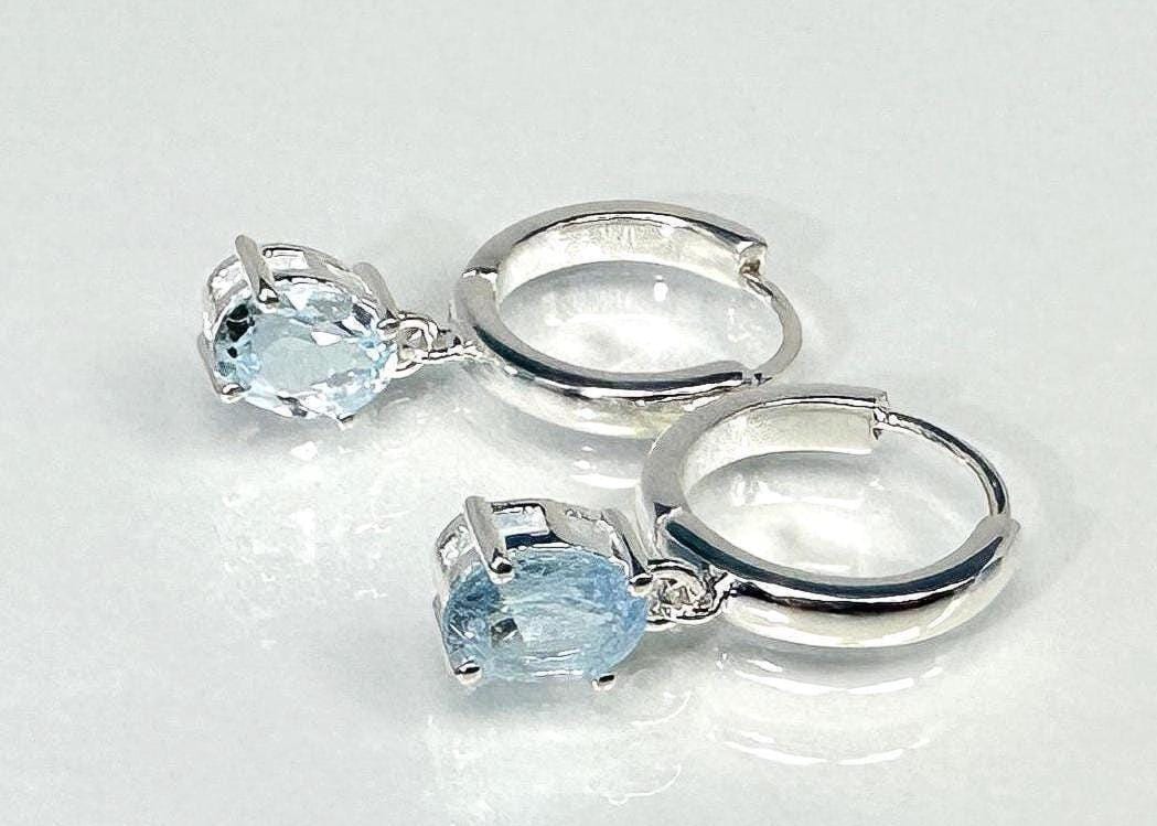 Ohrringe Facettierter Topas An Creolen 925 Silber von SteinzauberShop