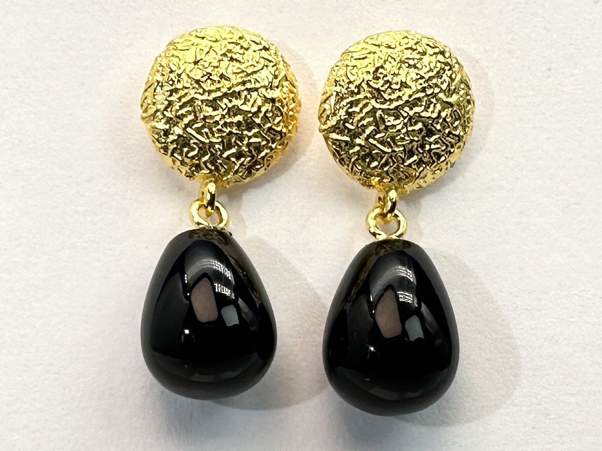 Ohrringe Onyx Gold Ohrringe Onyx Gold von SteinzauberShop