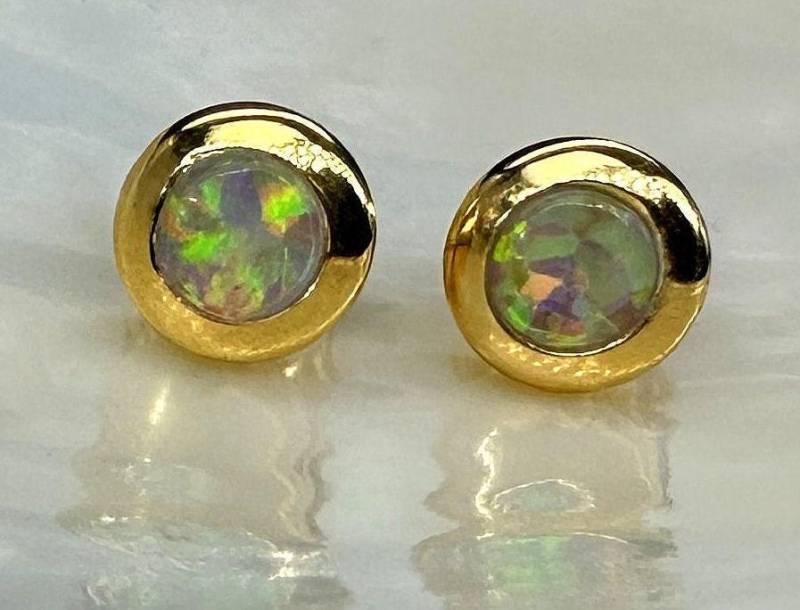 Ohrringe Opal Gold von SteinzauberShop