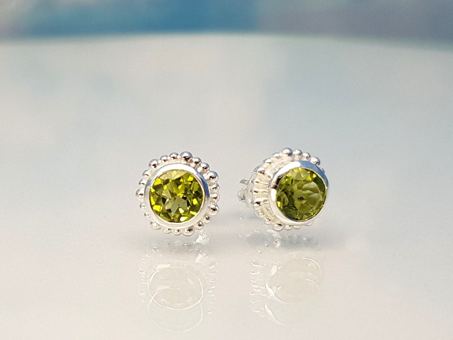 Ohrringe Peridot 925 Silber von SteinzauberShop