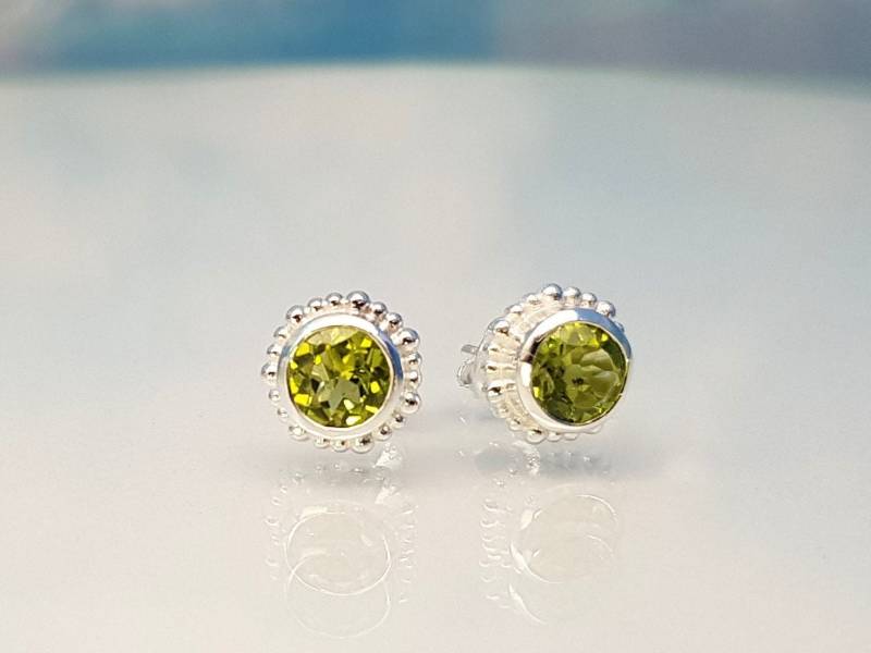 Ohrringe Peridot 925 Silber von SteinzauberShop