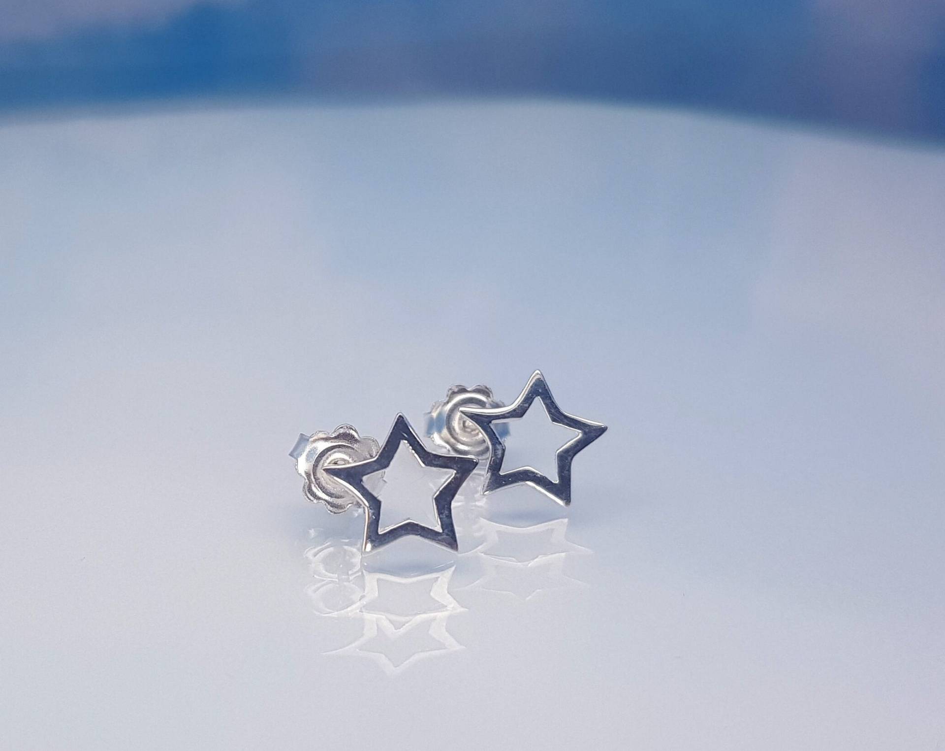 Ohrringe Stern 925 Silber von SteinzauberShop