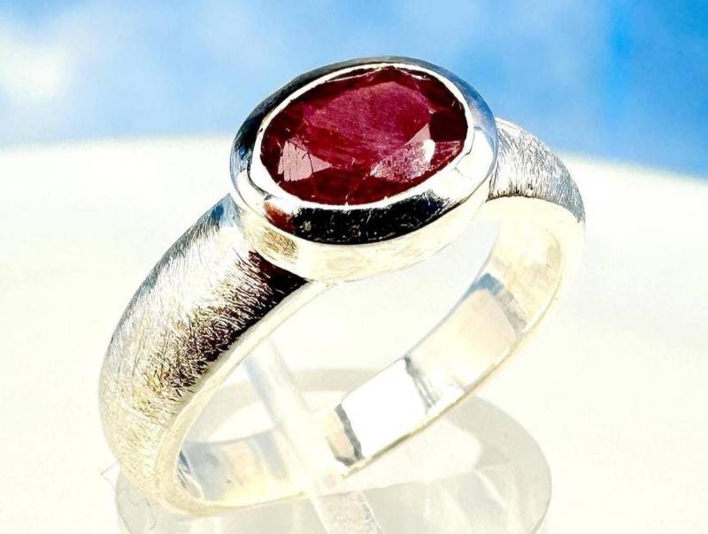Ring Echter, Natürlicher Rubin 925 Silber von SteinzauberShop