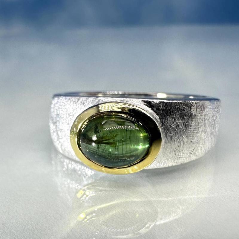 Ring Grüner Turmalin Bicolor von SteinzauberShop