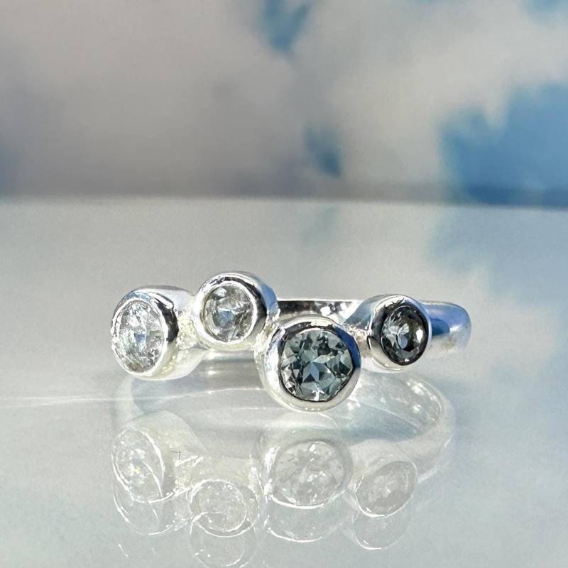 Ring Mit 4 Topasen 925 Silber von SteinzauberShop