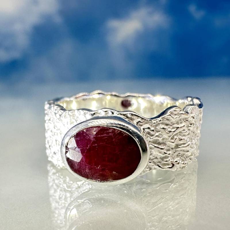 Ring Rubin 925 Silber von SteinzauberShop