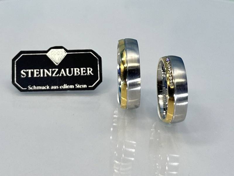 Trauringe | 1 Paar/2 Stück Verlobungsringe Eheringe Antragsringe Freundschaftsringe Edelstahlringe von SteinzauberShop