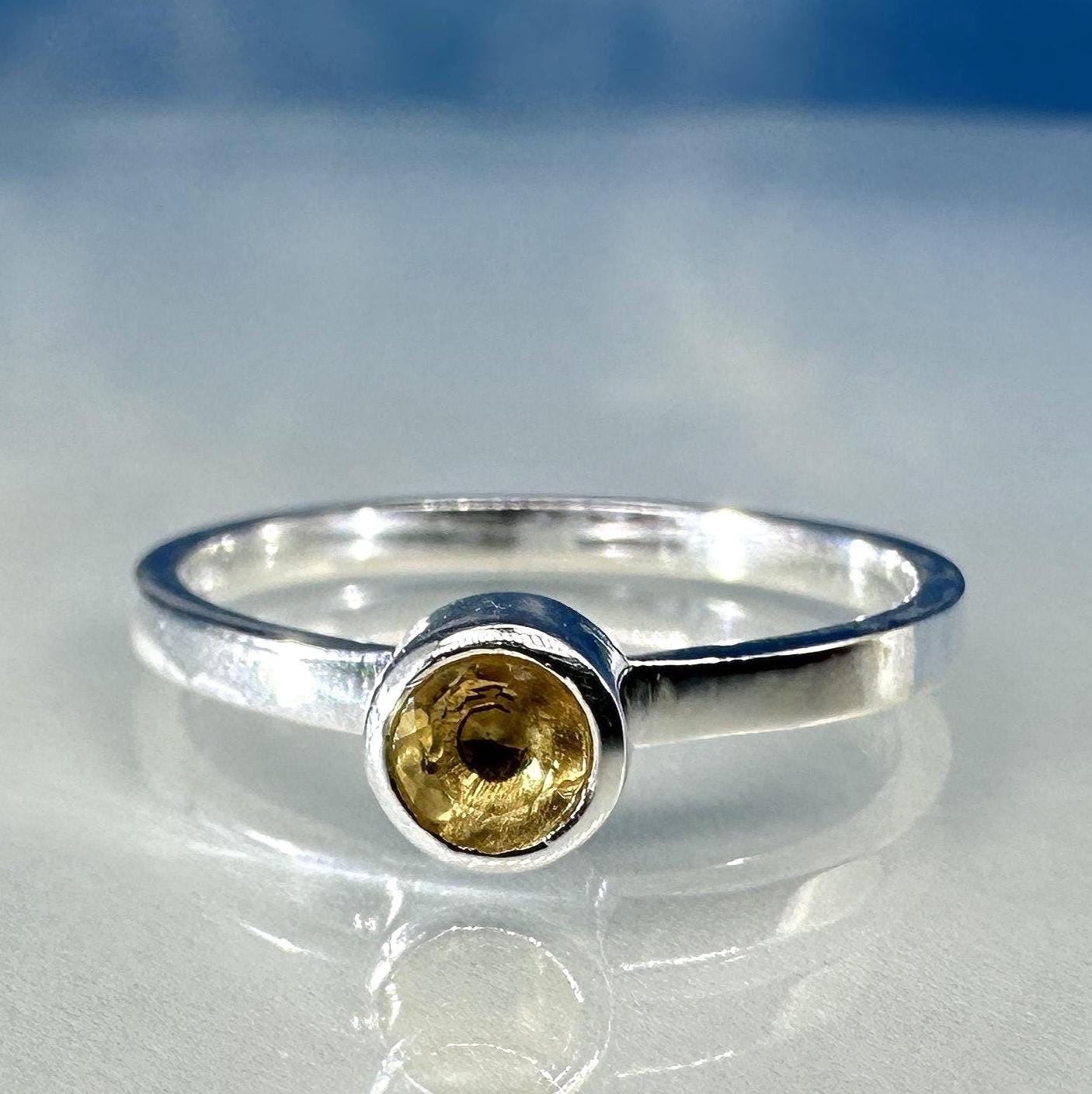 stapelring Citrin 925 Silber von SteinzauberShop