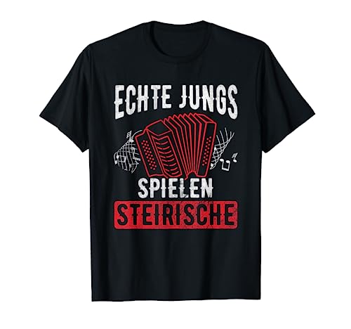 Echte Jungs Spielen Steirische Ziehharmonika Akkordeon T-Shirt von Steirische Geschenke zum Akkordeon