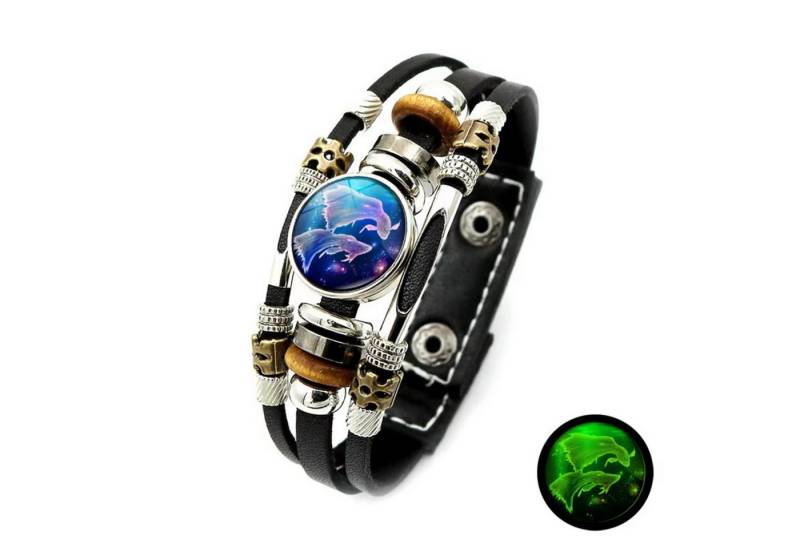 Stelby Armband mit Gravur Armband Sternzeichen Fische mit 3D Gravur im Glas (Weihnachtsgeschenk, Geburtstagsgeschenk, Valentinstaggeschenk, modern, minimalistisch), langlebig, pflegeleicht, unisex von Stelby