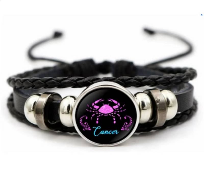 Stelby Armband mit Gravur Armband Sternzeichen Krebs mit 3D Gravur im Glas (Weihnachtsgeschenk, Geburtstagsgeschenk, Valentinstaggeschenk, modern, minimalistisch), langlebig, pflegeleicht, unisex von Stelby