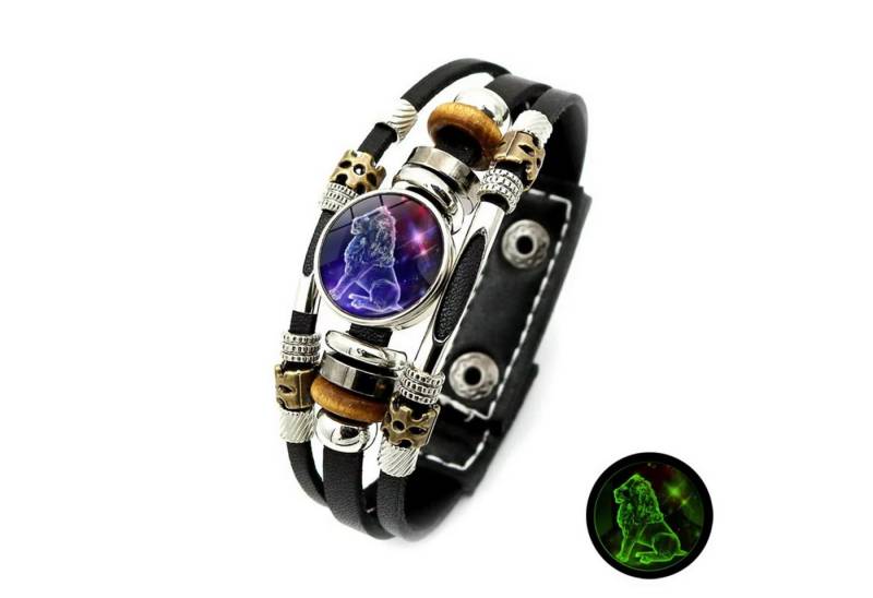 Stelby Armband mit Gravur Armband Sternzeichen Löwe mit 3D Gravur im Glas (Weihnachtsgeschenk, Geburtstagsgeschenk, Valentinstaggeschenk, modern, minimalistisch), langlebig, pflegeleicht, unisex von Stelby