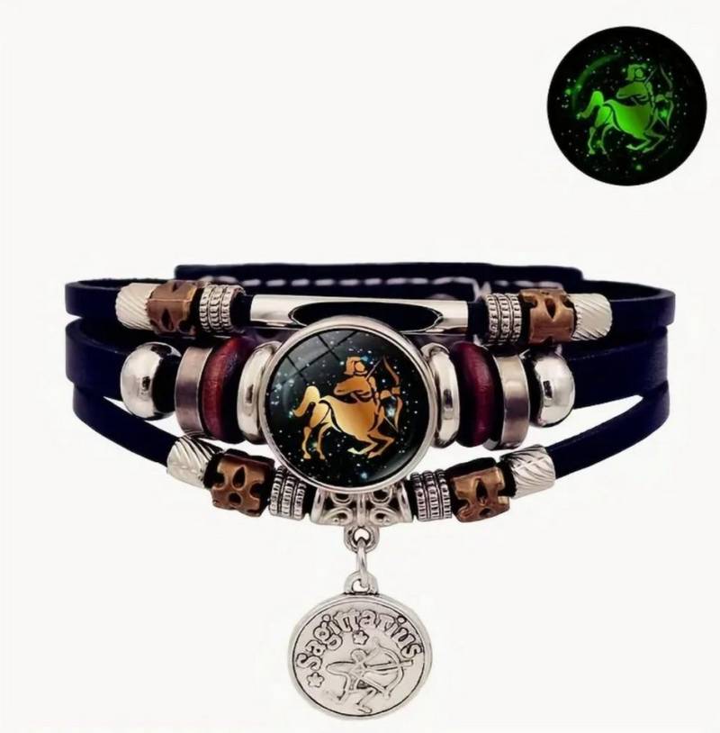 Stelby Armband mit Gravur Armband Sternzeichen Schütze mit 3D Gravur im Glas (Weihnachtsgeschenk, Geburtstagsgeschenk, Valentinstaggeschenk, modern, minimalistisch), langlebig, pflegeleicht, unisex von Stelby