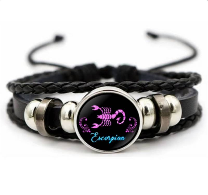 Stelby Armband mit Gravur Armband Sternzeichen Skorpion mit 3D Gravur im Glas (Weihnachtsgeschenk, Geburtstagsgeschenk, Valentinstaggeschenk, modern, minimalistisch), langlebig, pflegeleicht, unisex von Stelby