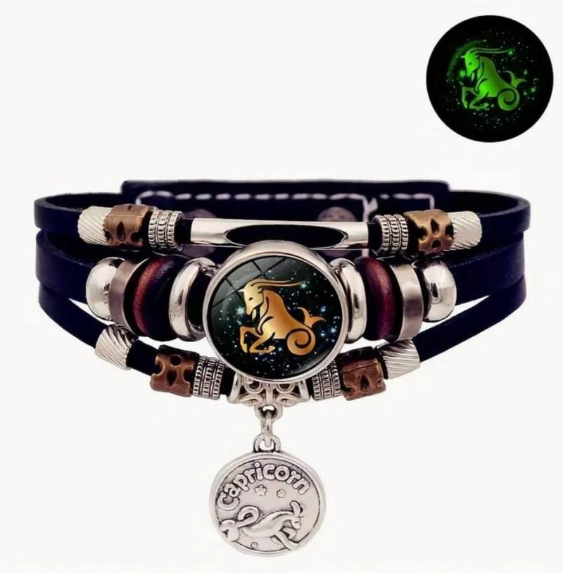 Stelby Armband mit Gravur Armband Sternzeichen Steinbock mit 3D Gravur im Glas (Weihnachtsgeschenk, Geburtstagsgeschenk, Valentinstaggeschenk, modern, minimalistisch), langlebig, pflegeleicht, unisex von Stelby