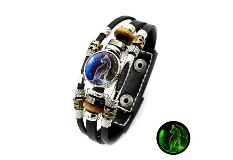 Stelby Armband mit Gravur Armband Sternzeichen Steinbock mit 3D Gravur im Glas (Weihnachtsgeschenk, Geburtstagsgeschenk, Valentinstaggeschenk, modern, minimalistisch), langlebig, pflegeleicht, unisex von Stelby