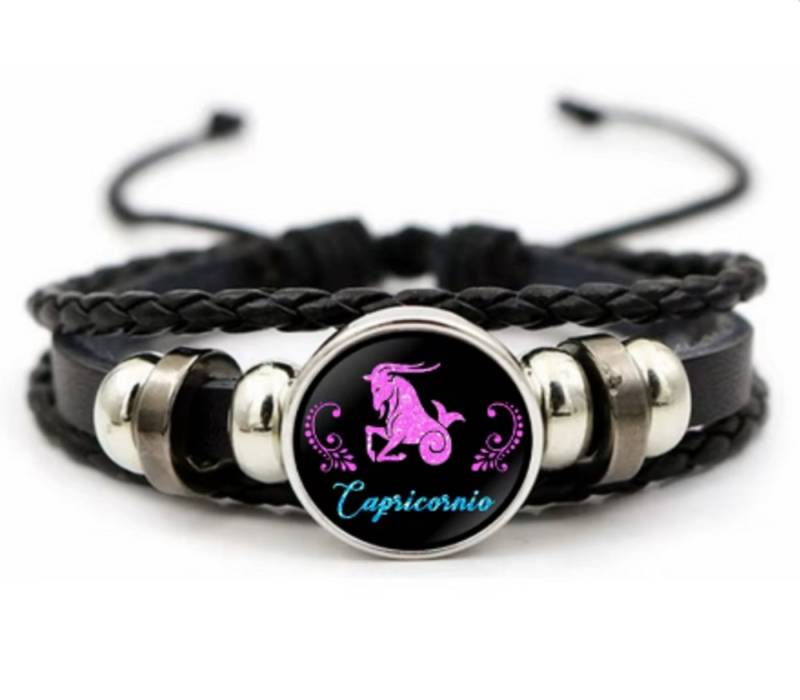 Stelby Armband mit Gravur Armband Sternzeichen Steinbock mit 3D Gravur im Glas (Weihnachtsgeschenk, Geburtstagsgeschenk, Valentinstaggeschenk, modern, minimalistisch), langlebig, pflegeleicht, unisex von Stelby