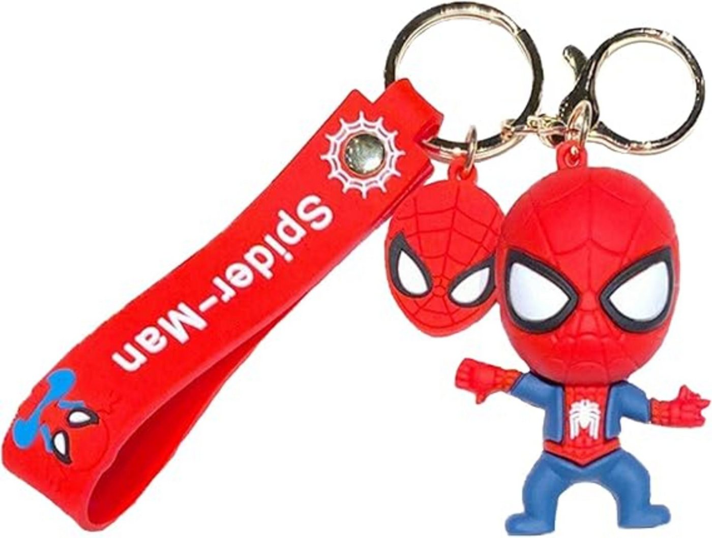 Stelby Schlüsselanhänger Spiderman 3D Schlüsselanhänger, Taschenanhänger für Kinder, Erwachsene, Strapazierfähiges & flexibles Material für langlebige Nutzung von Stelby