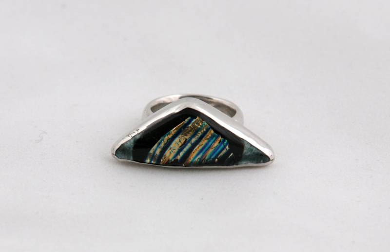 Silberring 0, 925 Mit Dichroic Glas Silberring 0, 925 Mit Dichroic Glas von SteliosJewelleryArt