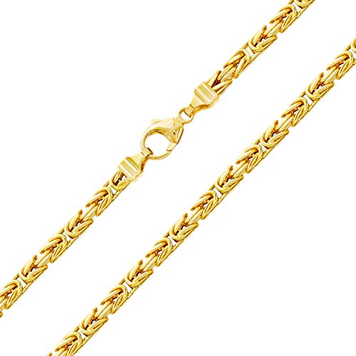 Stella-Jewellery 585er Gelbgold Königskette Halbmassiv 5,75 mm Halskette Collier Unisex Königs Kette 66 cm von Stella-Jewellery