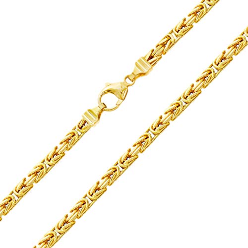Stella-Jewellery 585er Gelbgold Königskette Massiv 4,8 mm Halskette Collier Unisex Königs Kette 66 cm von Stella-Jewellery