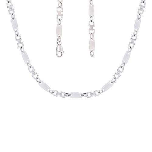 925er Sterling Silber Plattenkette Massiv 10 mm Halskette 55 cm Unisex Königs Kette Steigbügelkette von Stella-Jewellery