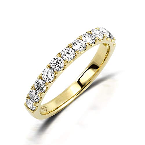 Stella-Jewellery 750er Gelbgold Diamant Memory Ring mit Brillanten 0,90 ct. 18K Eternity Memoire von Stella-Jewellery