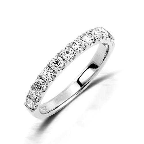 Stella-Jewellery 750er Weißgold Diamant Memory Ring mit Brillanten 0,42 ct. Memoire Eternity 18K Gr. 54 von Stella-Jewellery