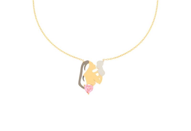 Stella-Jewellery Collier 585er Gelbgold Collierkette Mutter Kind / Baby, Anhänger Mutter Kind Baby mit Kette von Stella-Jewellery