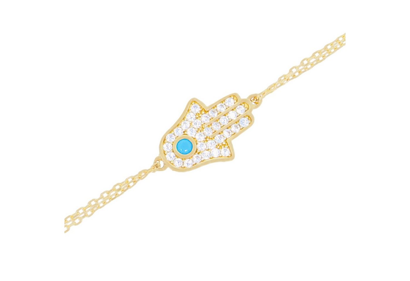 Stella-Jewellery Goldarmband 585er Gelbgold Armband mit Hamsa Fatimas Hand (inkl. Etui, 1-tlg), Armkette, Goldarmband von Stella-Jewellery