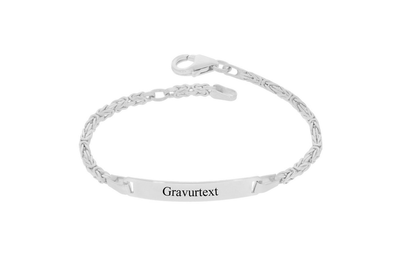 Stella-Jewellery ID Armband 925 Silber RHD ID Armb. Königskette massiv 18,5 cm (inkl. Etui), ID Armband für Kinder / Damen von Stella-Jewellery
