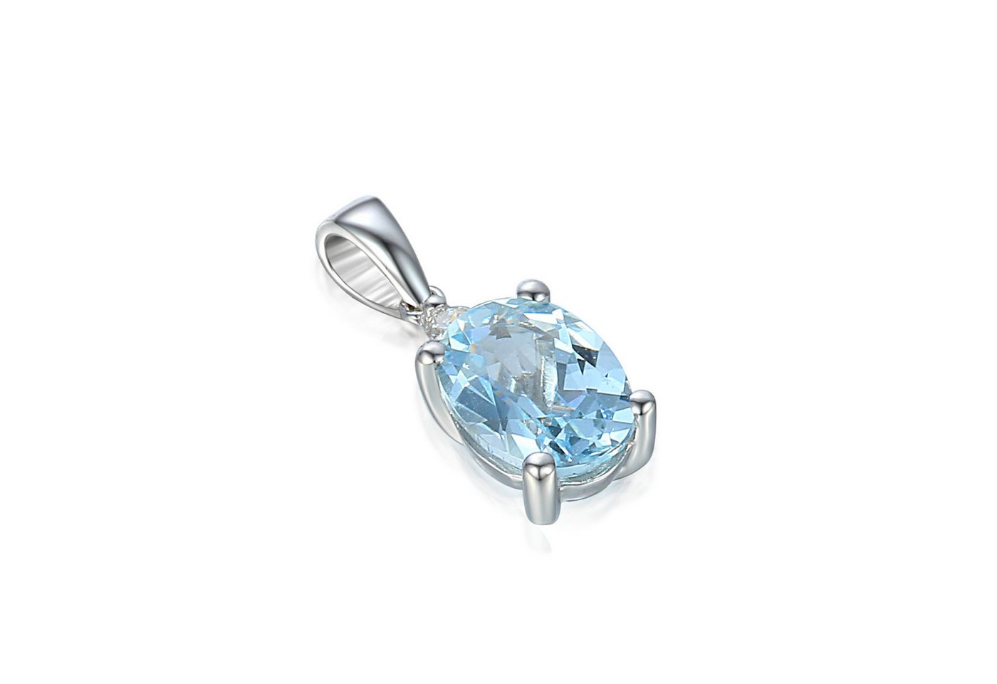 Stella-Jewellery Kettenanhänger 585er Weissgold Anhänger mit Aquamarin 1,19ct. (inkl. Etui), Aquamarin Anhänger ohne Kette von Stella-Jewellery