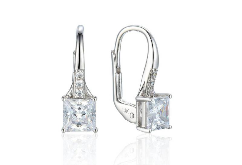 Stella-Jewellery Paar Ohrhänger 585er Weißgold Ohrhänger mit Zirk. Squareschliff (inkl. Etui, inkl. Etui) von Stella-Jewellery