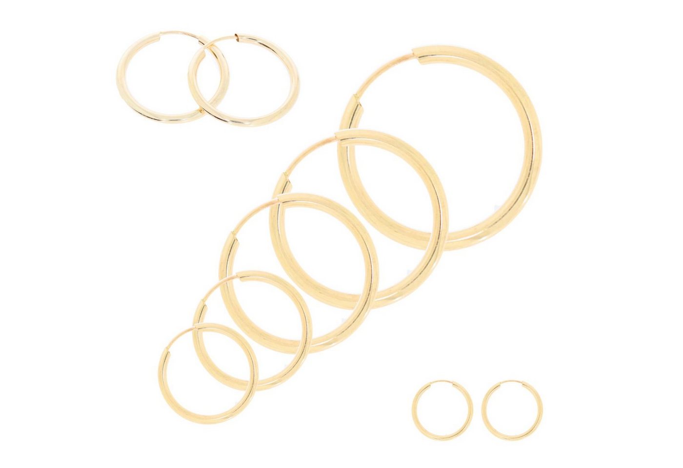 Stella-Jewellery Paar Ohrhänger Creolen Gelbgold 585er Gold (inkl. Etui) von Stella-Jewellery