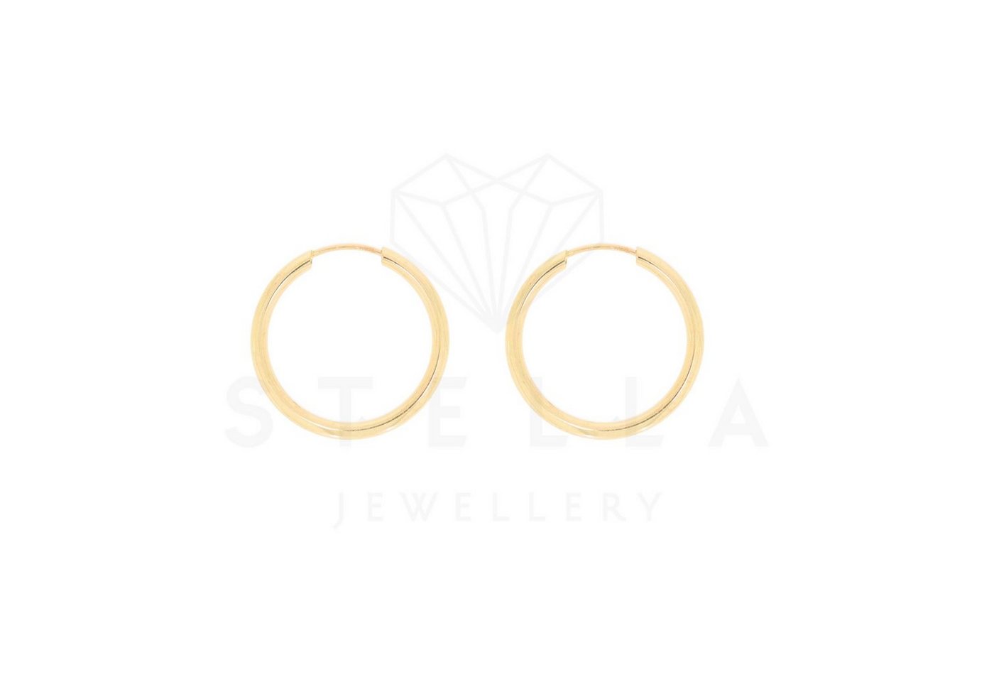 Stella-Jewellery Paar Ohrhänger Creolen Gelbgold 585er Gold (inkl. Etui, inkl. Etui) von Stella-Jewellery