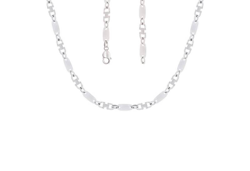 Stella-Jewellery Silberkette 925er Sterling Silber Plattenkette Massiv 10 mm (rhodiniert) (Plattenketten), 925 Sterling Silber rhodiniert von Stella-Jewellery