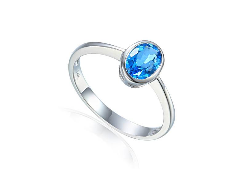 Stella-Jewellery Solitärring 585er Weißgold Damenring mit Blautopas 0,97ct. (inkl. Etui, Edelsteinring), Blautopas 0,97ct. von Stella-Jewellery