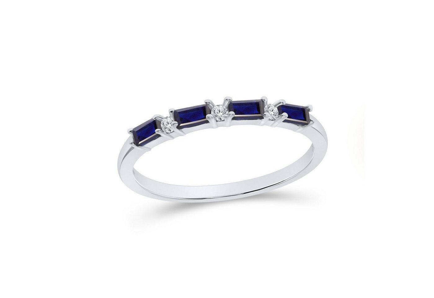Stella-Jewellery Verlobungsring 585er Gold Ring mit Saphiren und Brillanten Gr. 56 (Saphir Diamant Ring, 1-tlg., inkl. Etui), Saphir 0,29ct. und Brillanten 0,05ct. von Stella-Jewellery