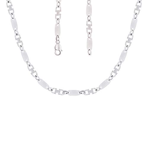 Sterling Silber Plattenkette Massiv 10 mm Halskette 60cm Königs Kette Steigbügelkette von Stella-Jewellery