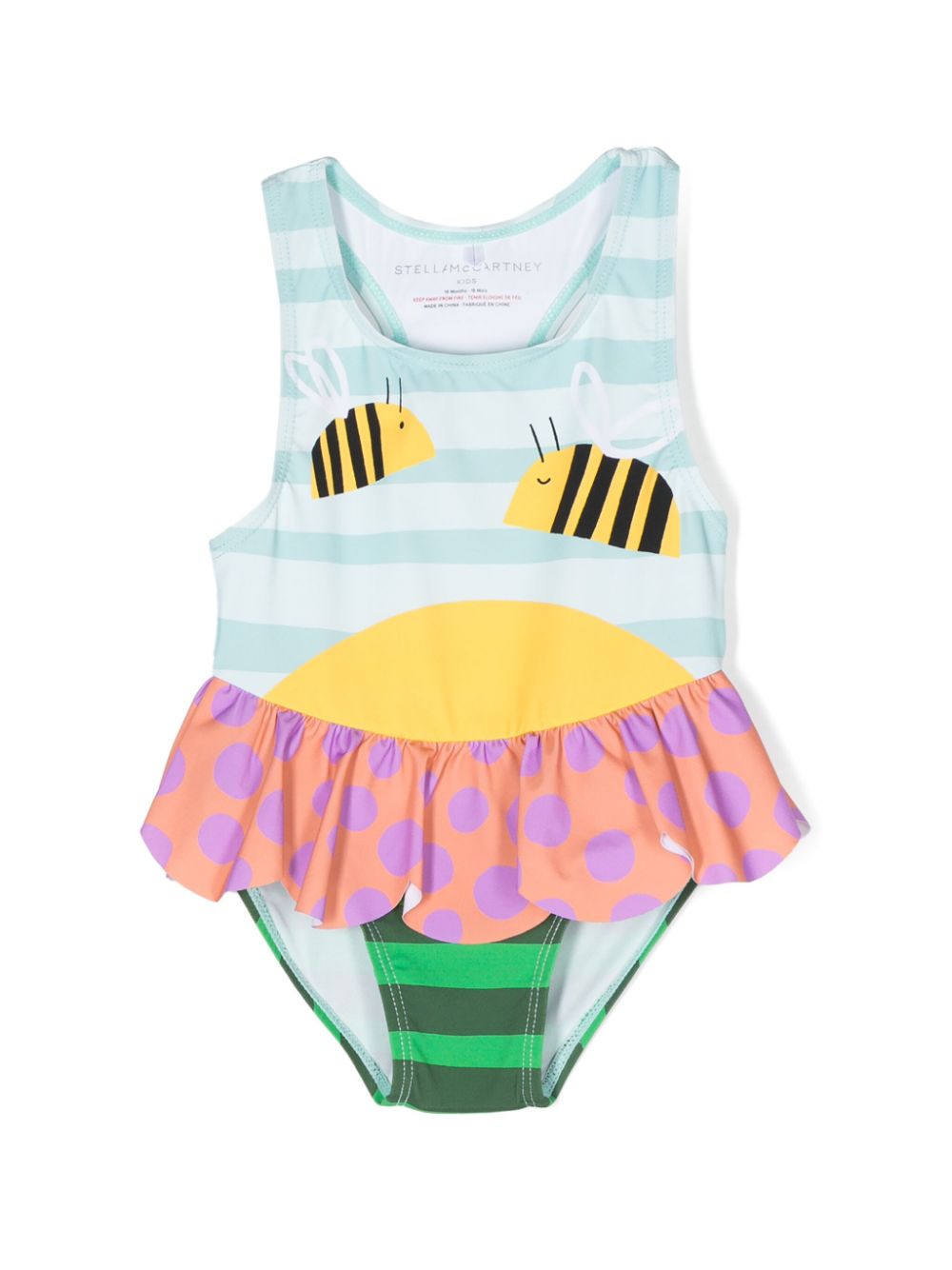 Stella McCartney Kids Badeanzug mit Bienen-Print - Blau von Stella McCartney Kids