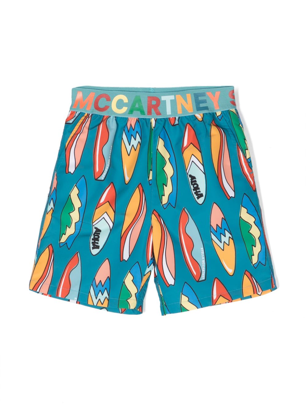 Stella McCartney Kids Badeshorts mit Surfboard-Print - Grün von Stella McCartney Kids