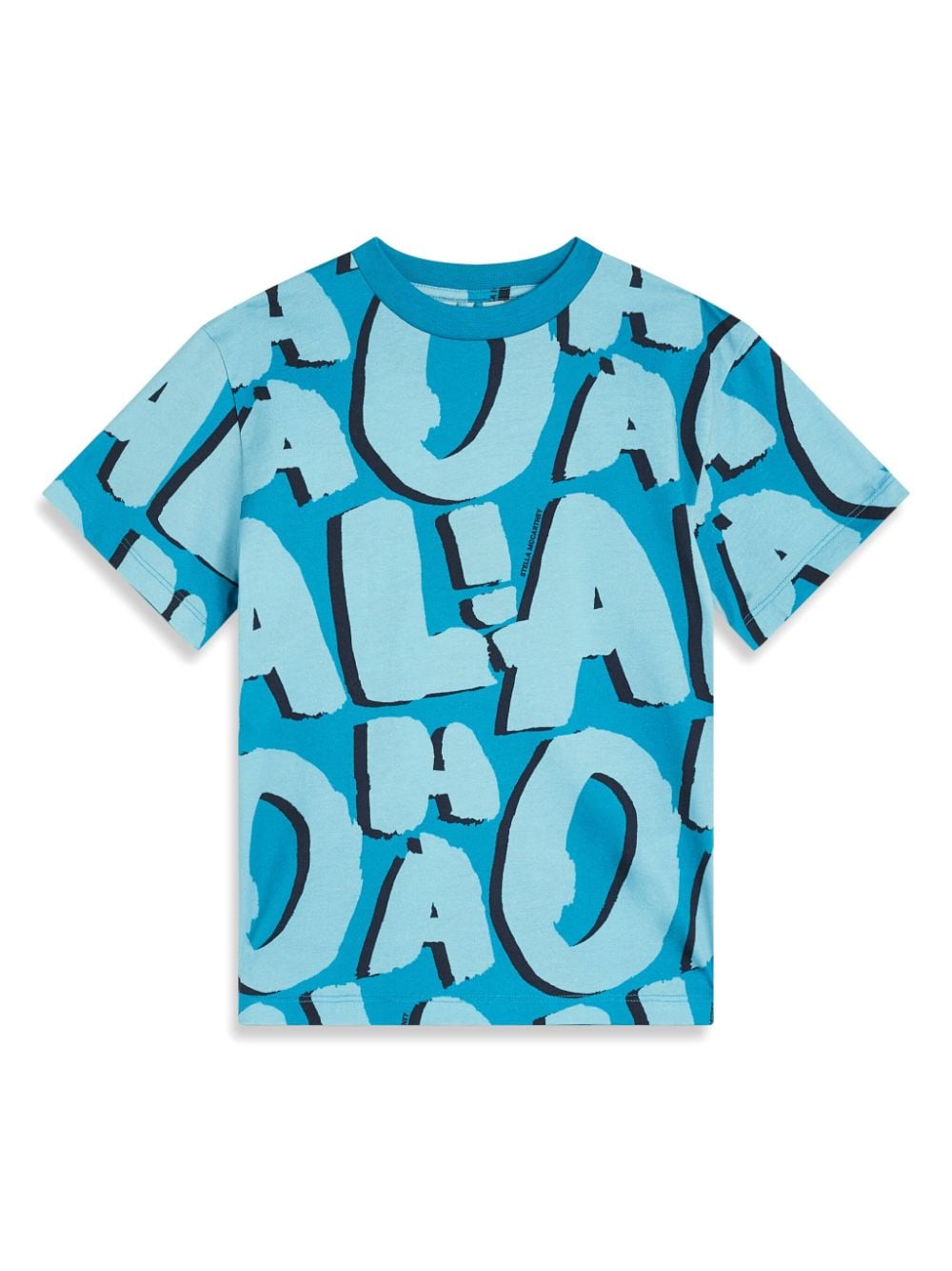 Stella McCartney Kids Bio-Baumwoll-T-Shirt mit Buchstaben-Print - Blau von Stella McCartney Kids