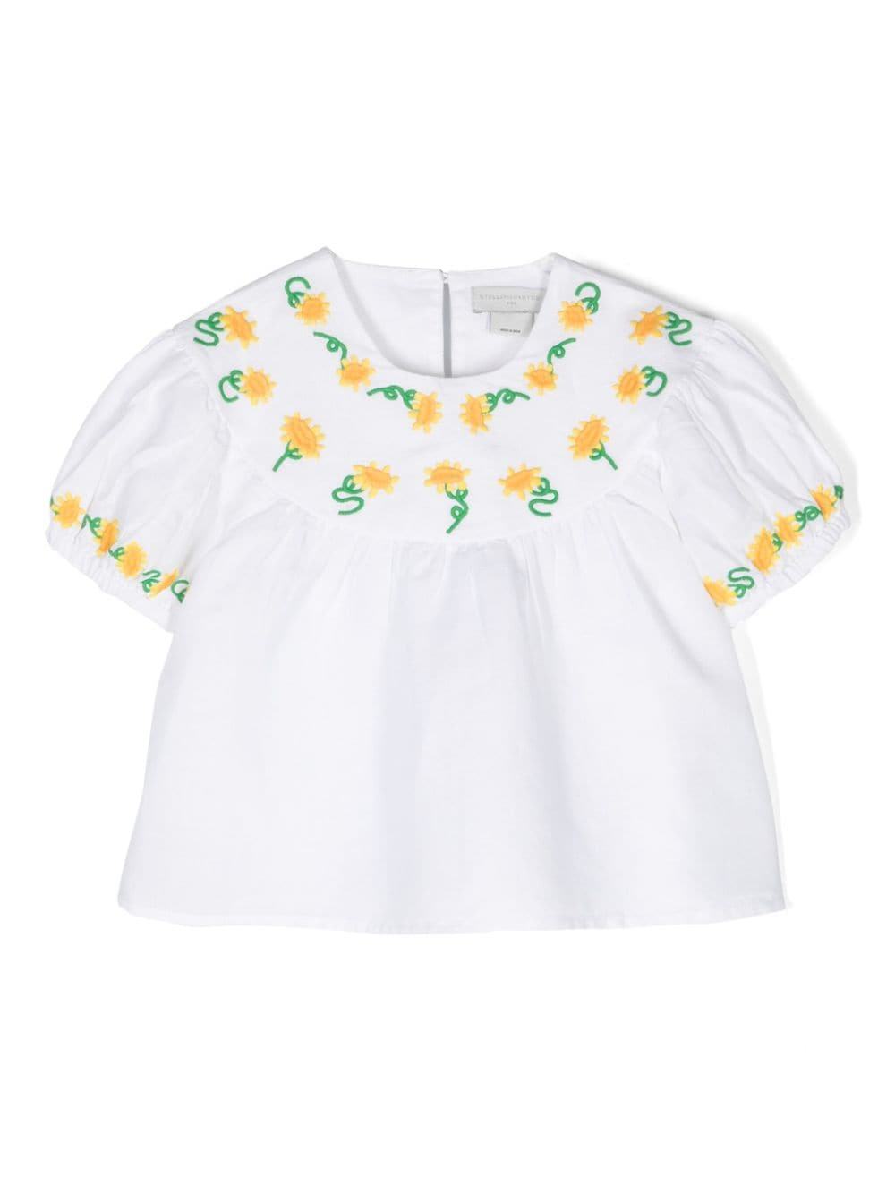 Stella McCartney Kids Geraffte Bluse mit Stickerei - Weiß von Stella McCartney Kids