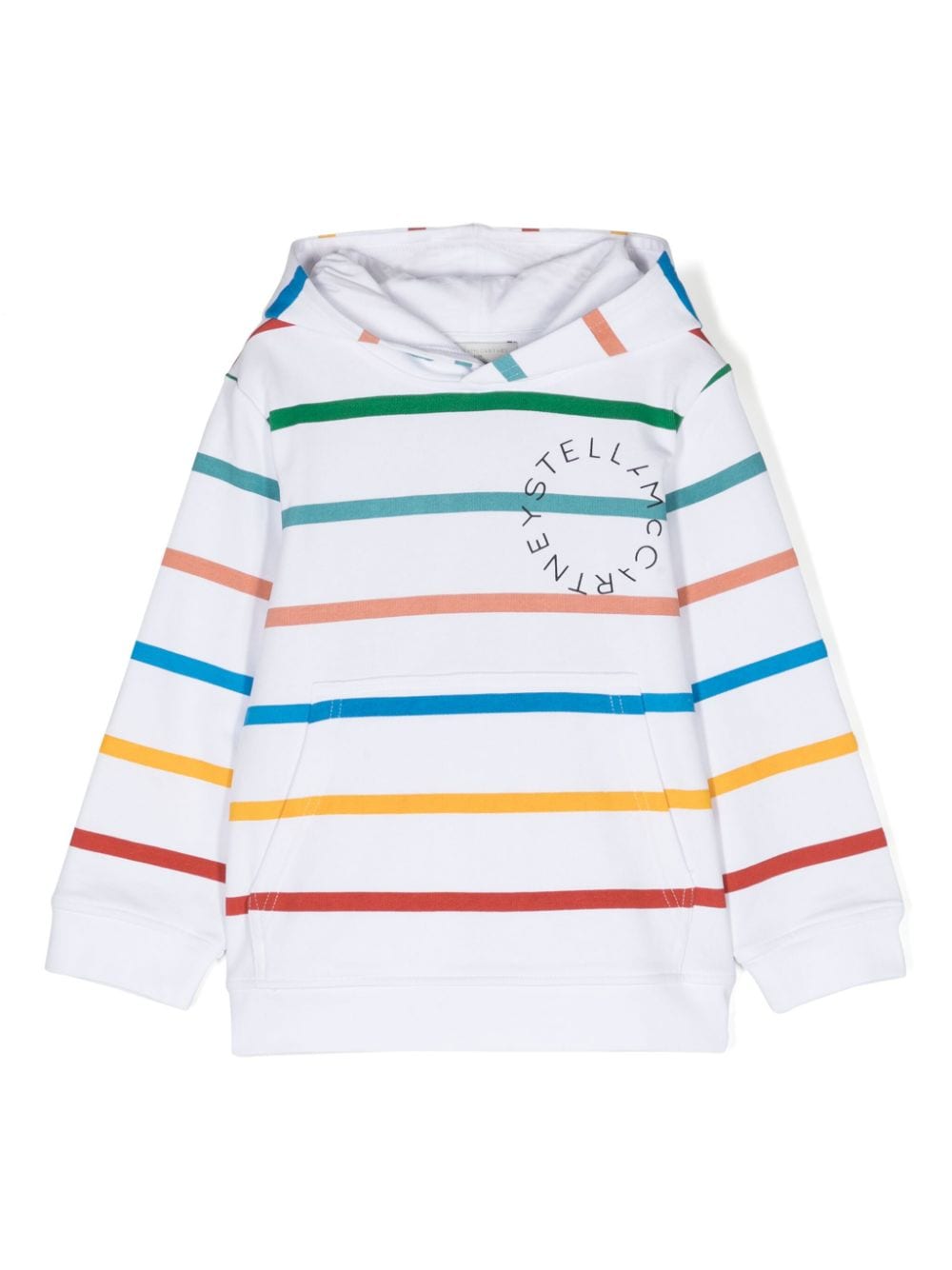 Stella McCartney Kids Gestreifter Hoodie mit Logo - Weiß von Stella McCartney Kids