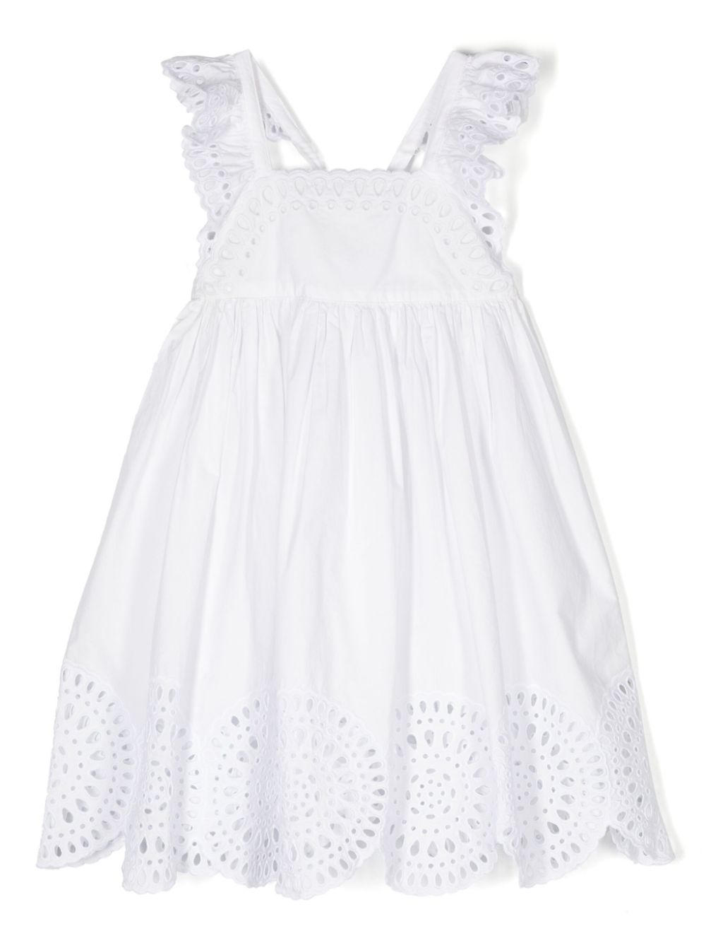 Stella McCartney Kids Kleid mit Lochstickerei - Weiß von Stella McCartney Kids