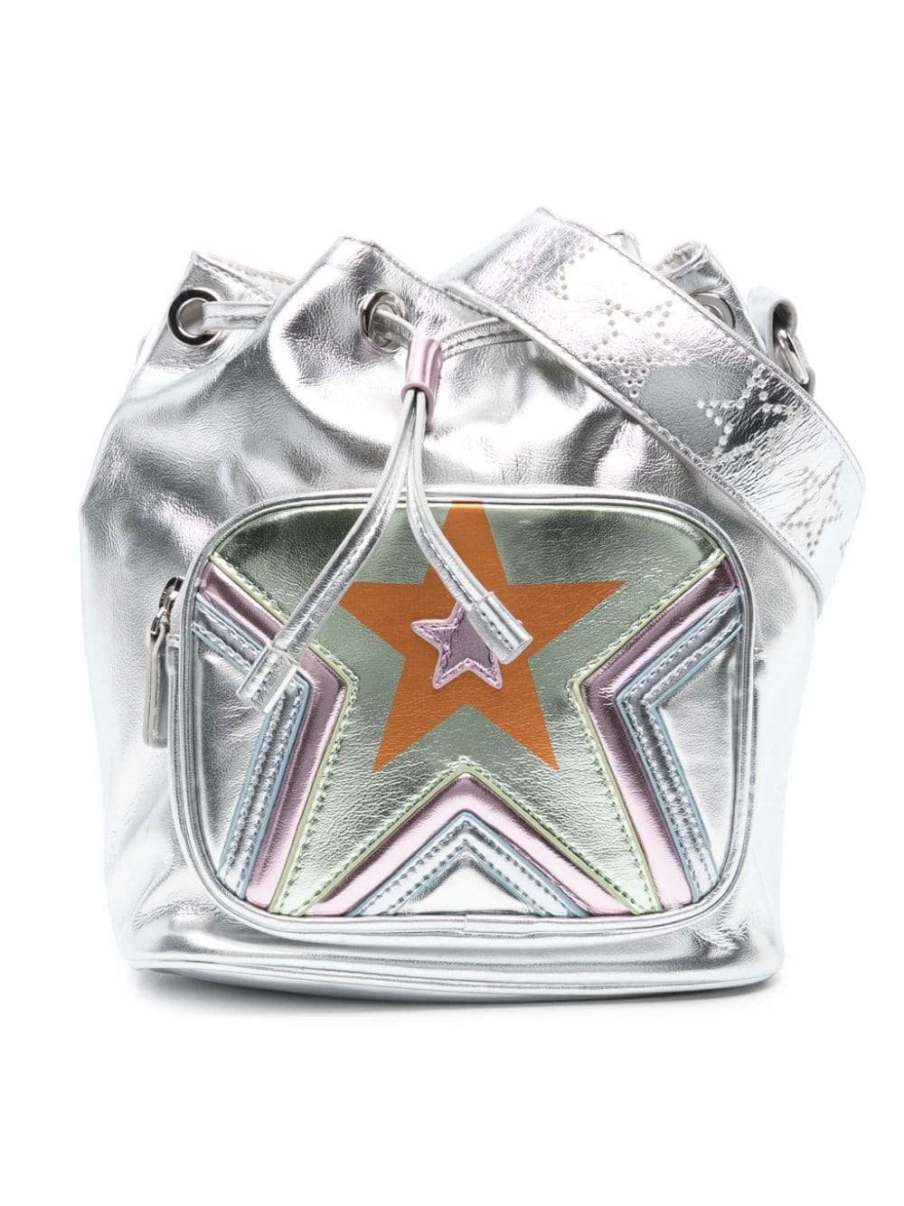 Stella McCartney Kids Metallic-Beuteltasche mit Stern-Print - Silber von Stella McCartney Kids